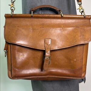 Vintage L.L.Bean Leather Messenger Briefcase Tote
